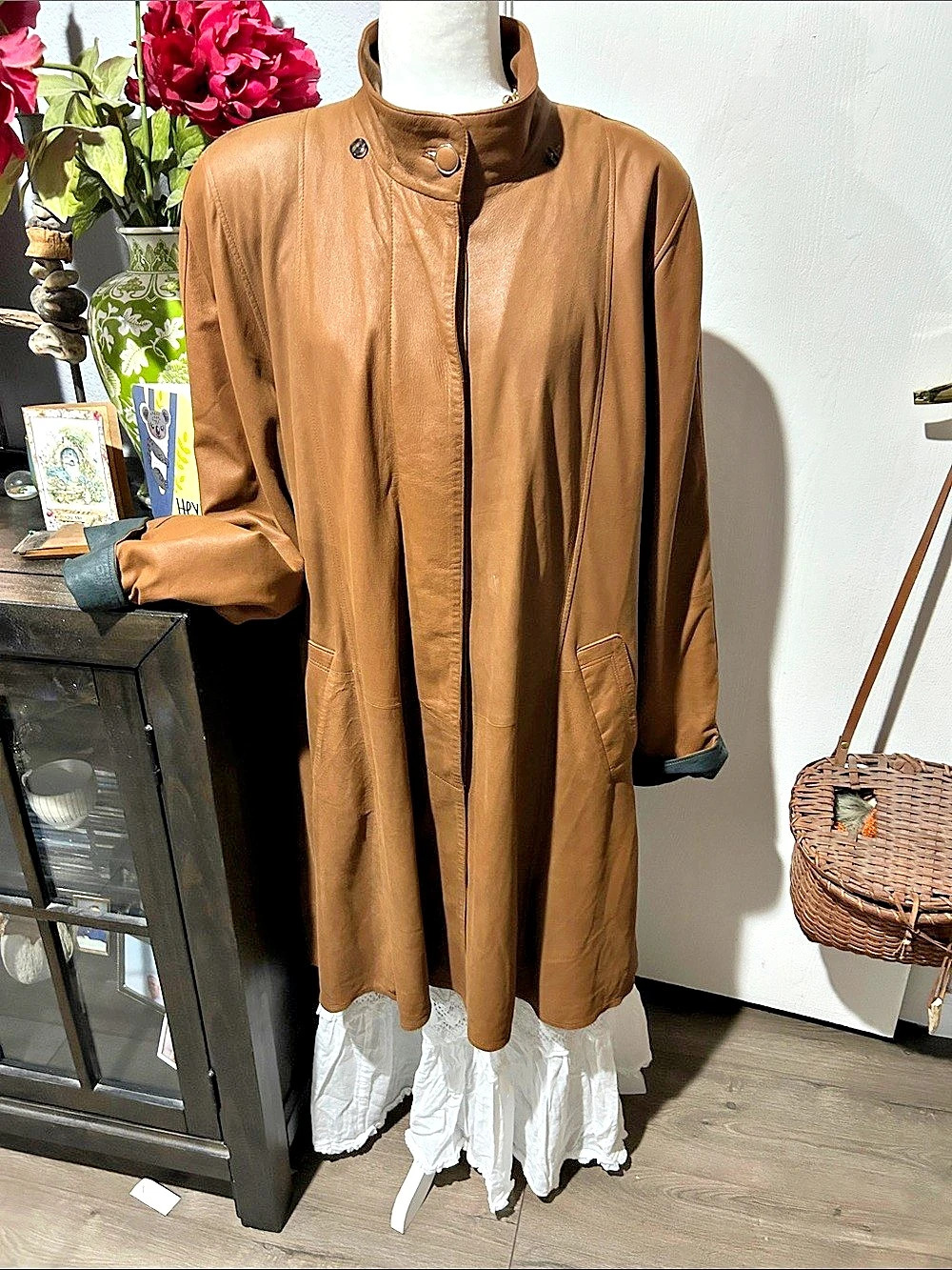Bella Leather trench Coat